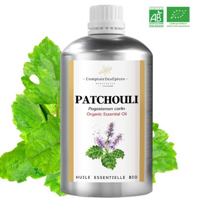 (500 mL) PATCHOULI - Olio Essenziale di Patchouli del Madagascar - Certificato BIOLOGICO da Ecocert