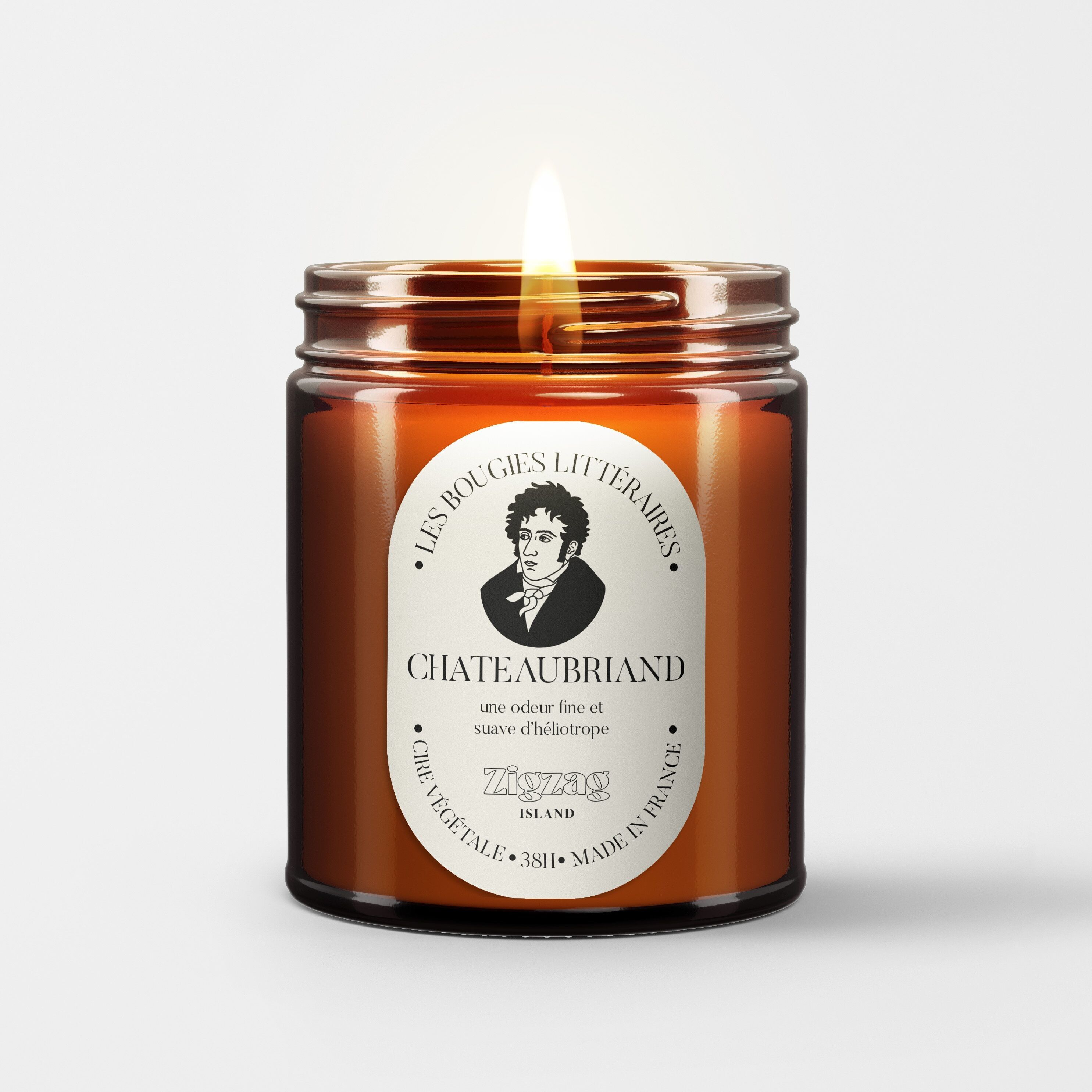 CHATEAUBRIAND KERZE IM APOTHEKENGLAS „EIN FEINER UND SUAVE GERUCH VON HELIOTROP“, HERGESTELLT IN LILLE