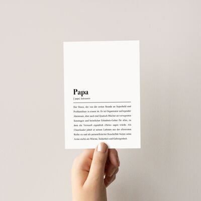 Postkarte für Papas: "Papa" Definition (Version 2)