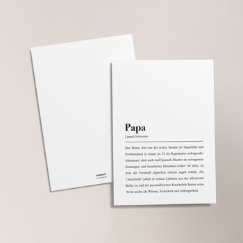 Carte postale pour les papas : Définition "Papa" (Version 2) 2