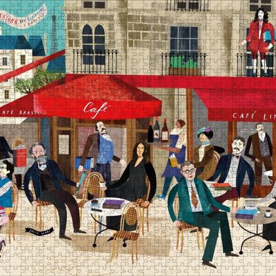 PUZZLE 1000 PIECES READING BREAK FRENCH WRITERS CAFÉ LITERAIRE (FRENCH WRITERS)