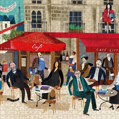 PUZZLE 1000 PIECES READING BREAK FRENCH WRITERS CAFÉ LITERAIRE (FRENCH WRITERS)