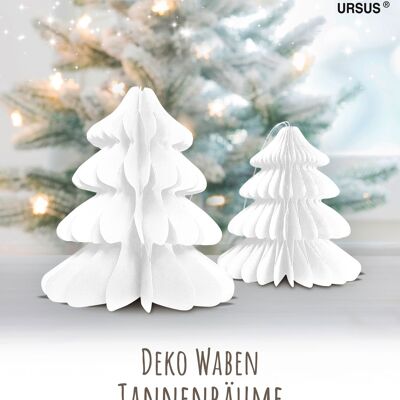 Decorative honeycomb “Christmas trees”, white