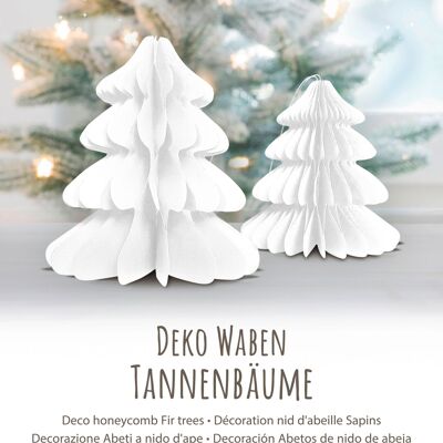 Panal decorativo “árboles de Navidad”, blanco