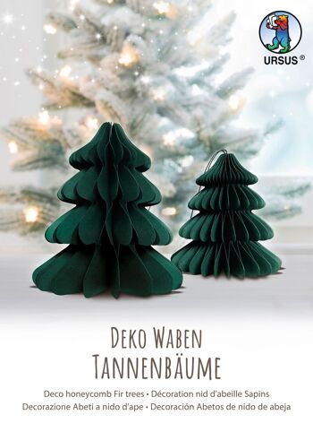 Nid d'abeille décoratif «Sapins de Noël», vert