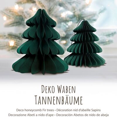 Decorative honeycomb “Christmas trees”, green