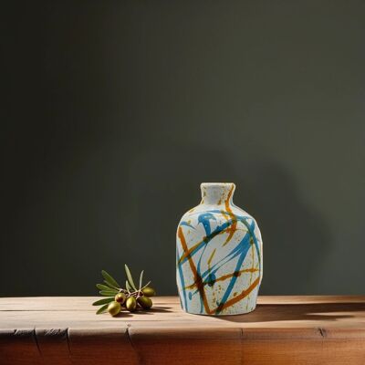Caraffa in ceramica fatta a mano dall'Italia "Moderna Schiacciata" ca. 400ml