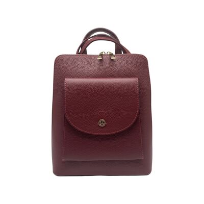 DOROTEA GRAINED LEATHER BACKPACK BORDEAUX