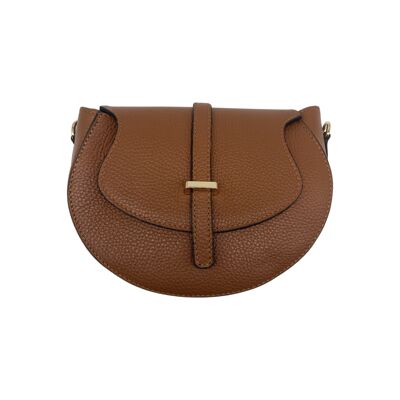 MADELENA GRAINED LEATHER CROSSBODY BAG CAMEL