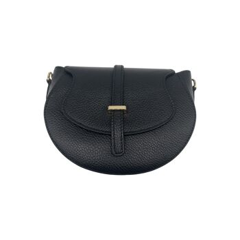 SAC BANDOULIERE CUIR GRAINE MADELENA NOIR 1