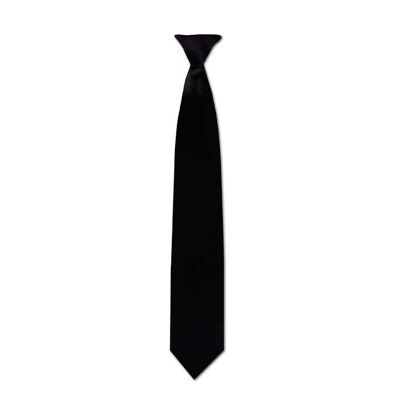 Cravatta a clip in poliestere nero