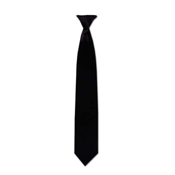 Cravate à clips en polyester noire 1