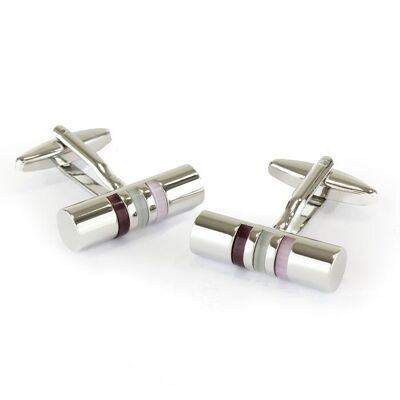 Cylinder Lilac/Mother of Pearl Effect/Light Lilac Cufflinks