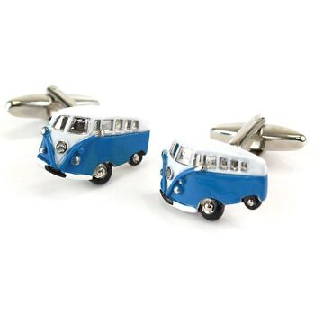 Boutons de manchette camping-car bleus 2