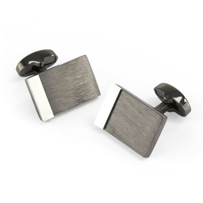 Brushed Gunmetal Rectangle Cufflinks