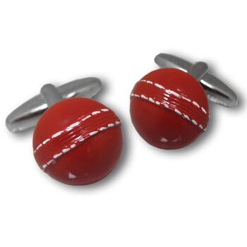 Boutons de manchette en forme de balle de cricket 2