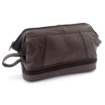 Borsa da bagno marrone stile Gladstone