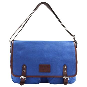 Sac messager en toile bleue 1