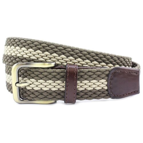 Clipsham 35mm Olive/Stone Elastic Belt