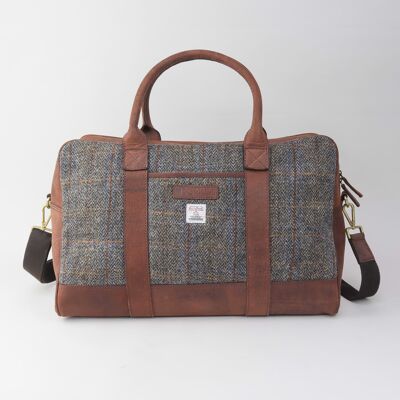 Braune Harris-Tweed-Reisetasche