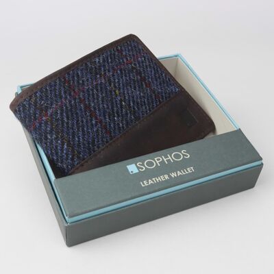 Blaues Harris Tweed Portemonnaie