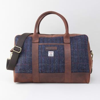 Fourre-tout en tweed Harris bleu 1