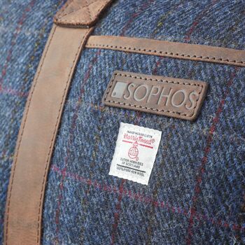 Fourre-tout en tweed Harris bleu 5