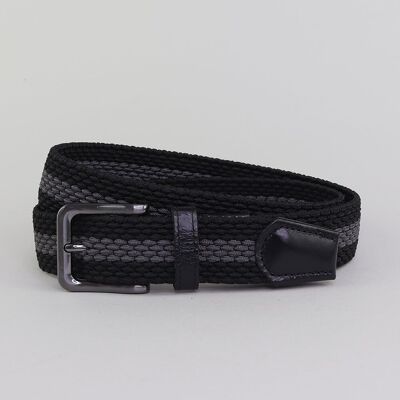 Clipsham 35mm Black/Grey Elastic Belt