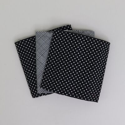 Schwarz gefleckte/grau karierte Taschentücher
