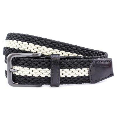 Clipsham 35mm Black/Ecru Elastic Belt