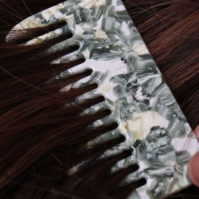 Green Marble Travel Comb