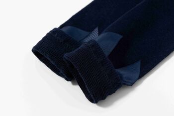 Chaussettes Hautes Bleu Marine Avec Nœud Fille 2