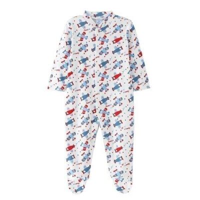 Pyjama mit Füßen, bedrucktes Muster für Jungen