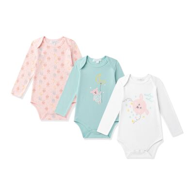 Body Bebe Manga Larga Pack de 3 Unidades