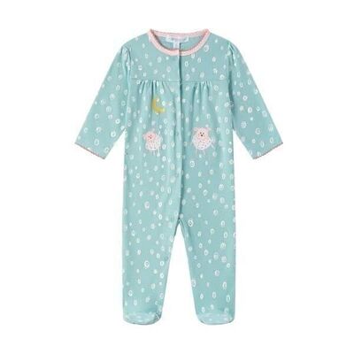 Pajamas with feet for Girl Green