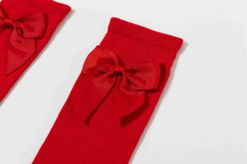 Chaussettes Hautes Avec Noeud Fille Rouge 4