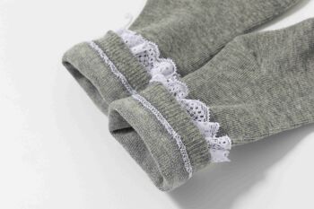 Chaussettes Hautes À Lacets Bébé Fille Gris clair 2