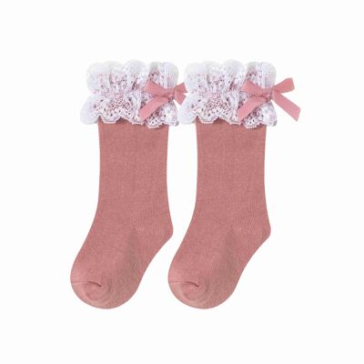 Chaussettes Hautes Avec Dentelle Maquillage Bébé Fille