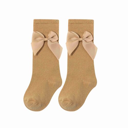 Calcetines Alto para Bebe Niña Camel