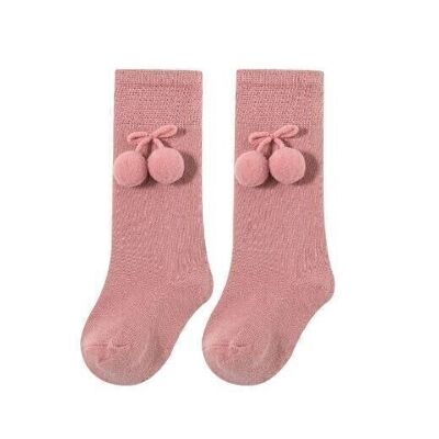 Chaussettes Hautes À Pompons Maquillage Bébé Fille