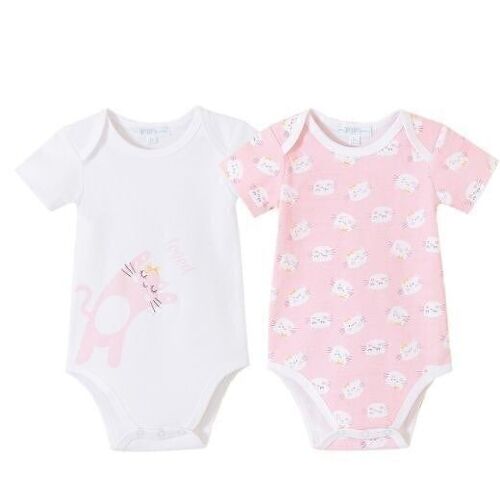 Bodies bebe-Juego de 2 Pcs-Gatitta rosa