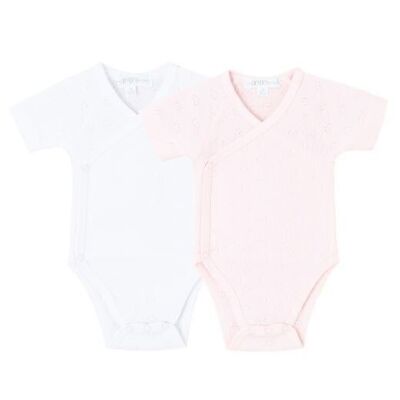 Criss-crossed baby girl basic plain 2-color body