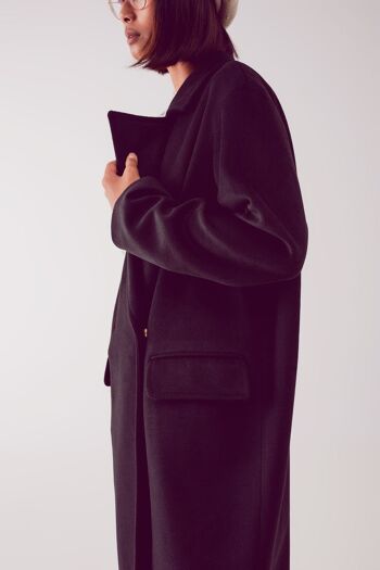 Manteau formel à double boutonnage de haute qualité en noir 4