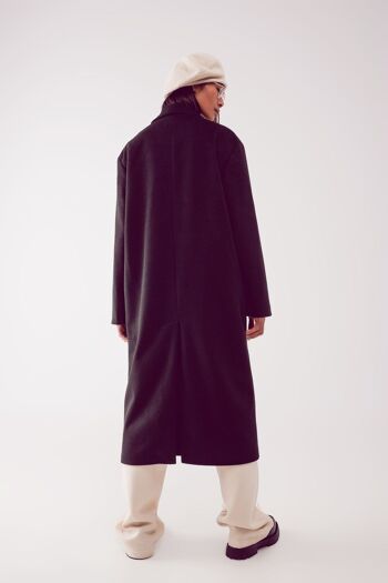 Manteau formel à double boutonnage de haute qualité en noir 5