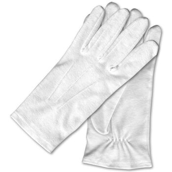 Gants habillés en coton blanc élastique 1