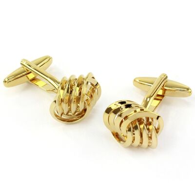 Gold Finish 8 Linked Hoop Cufflinks