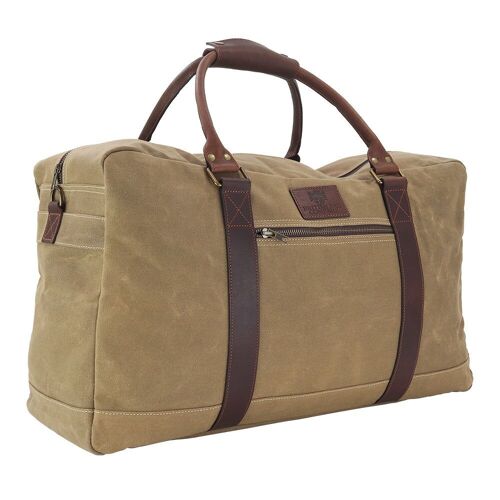 Camel Waxed Canvas Holdall