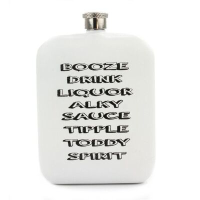 Booze Hip Flask - White