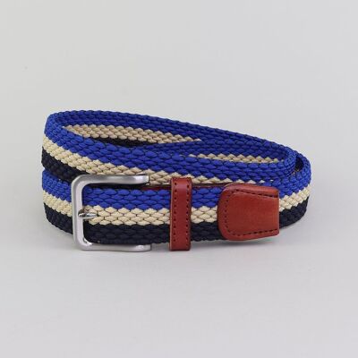 Cintura elastica Essendine da 35 mm blu/ecru/blu navy