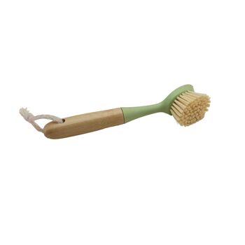 Brosse à vaisselle avec poignée en bambou et matière synthétique recyclée 22.5cm